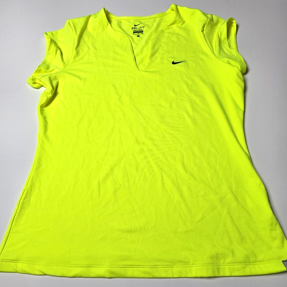 Nike Dry Fit Women's Fluorescent T-Shirt Xl Tennis Outdoor Embroidered Ball